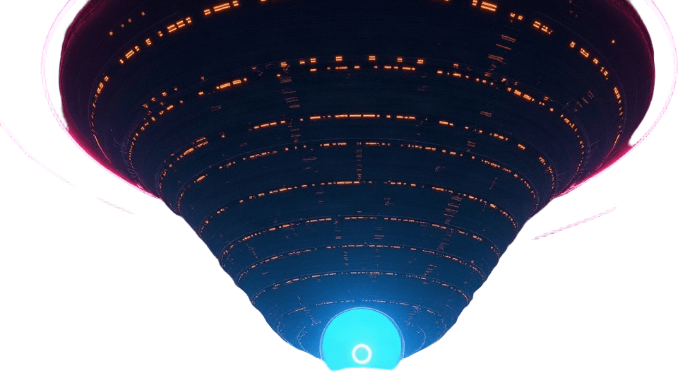 The mothership descending over Kestrel Valley