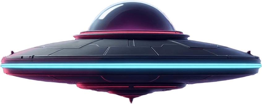 The saucer, with Neon at the controls
